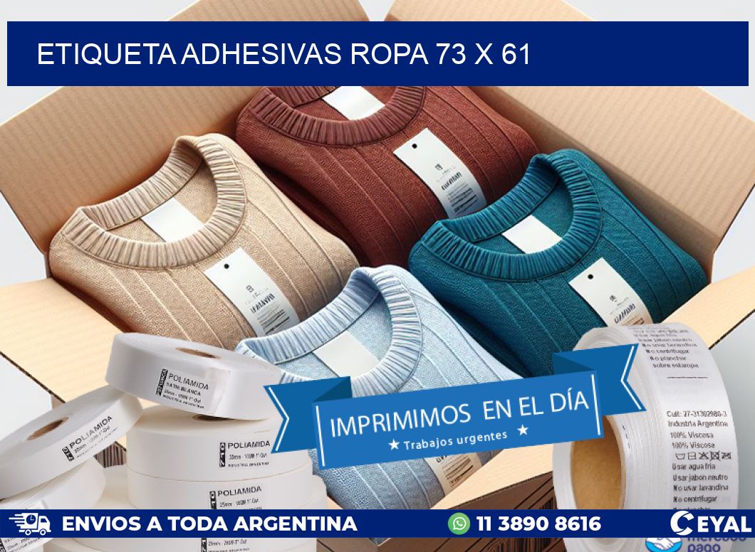 ETIQUETA ADHESIVAS ROPA 73 x 61