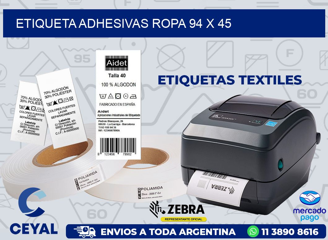 ETIQUETA ADHESIVAS ROPA 94 x 45