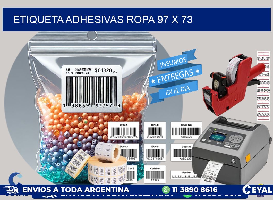 ETIQUETA ADHESIVAS ROPA 97 x 73