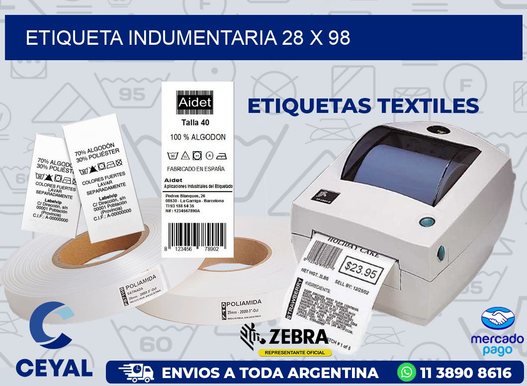 ETIQUETA INDUMENTARIA 28 x 98