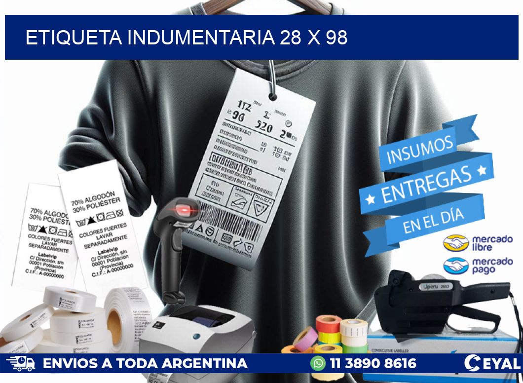 ETIQUETA INDUMENTARIA 28 x 98