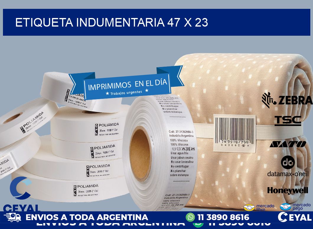 ETIQUETA INDUMENTARIA 47 x 23