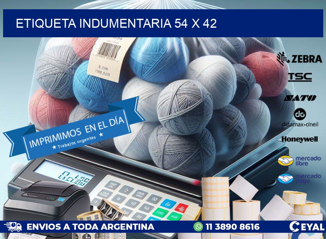 ETIQUETA INDUMENTARIA 54 x 42
