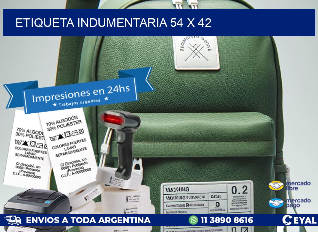 ETIQUETA INDUMENTARIA 54 x 42