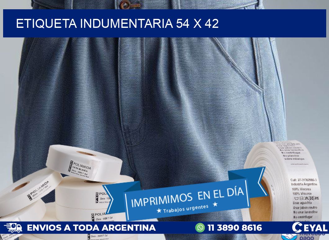ETIQUETA INDUMENTARIA 54 x 42