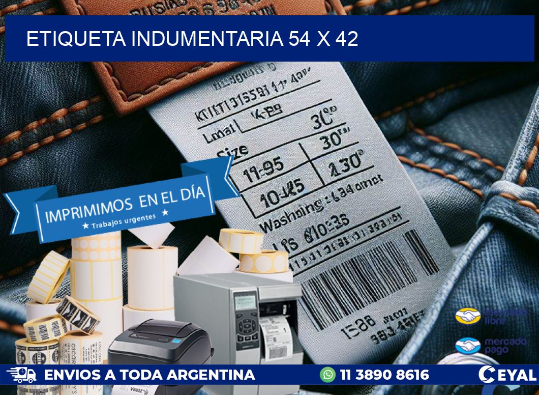 ETIQUETA INDUMENTARIA 54 x 42