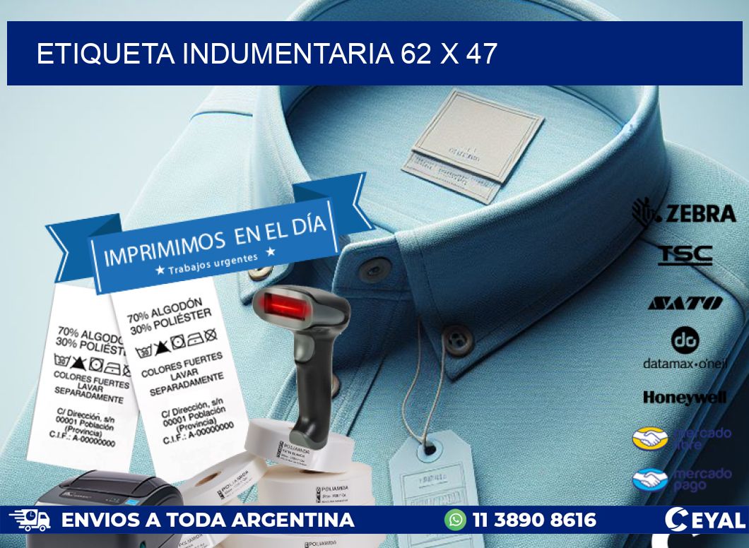 ETIQUETA INDUMENTARIA 62 x 47