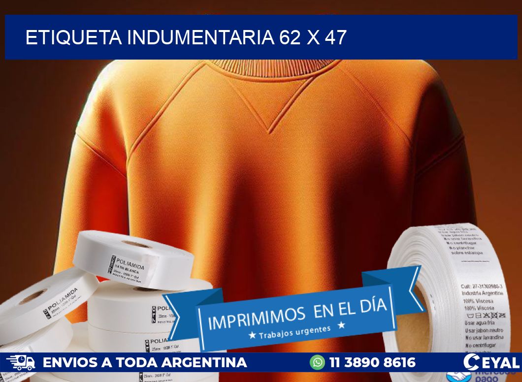 ETIQUETA INDUMENTARIA 62 x 47