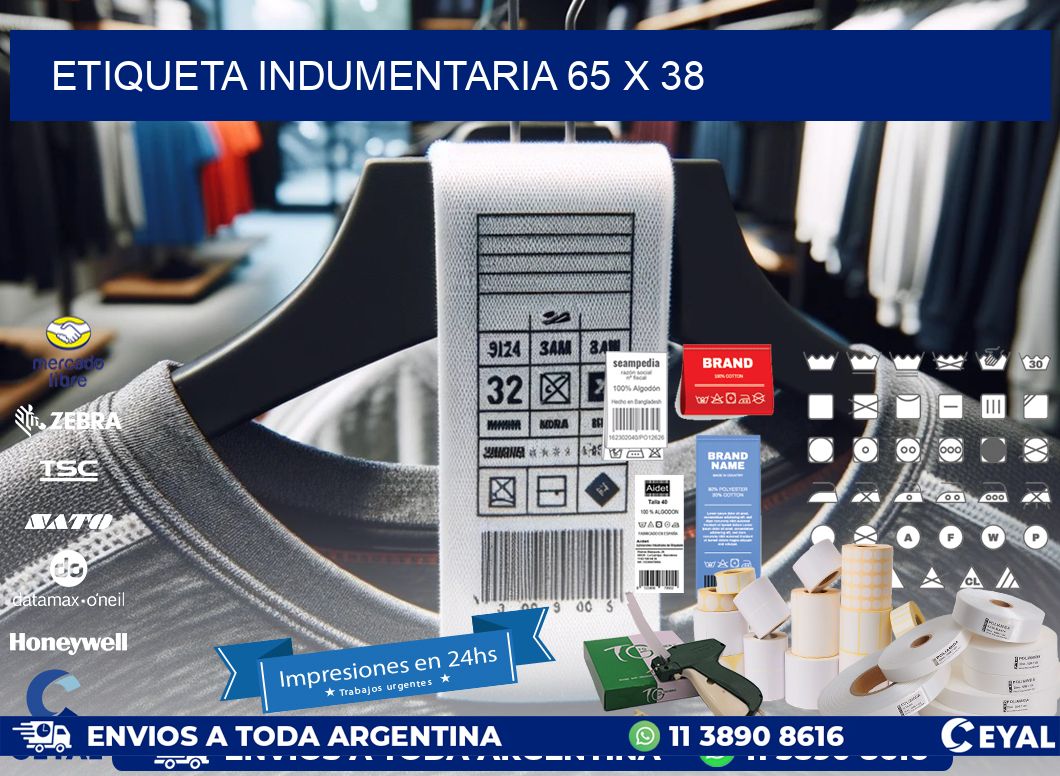 ETIQUETA INDUMENTARIA 65 x 38