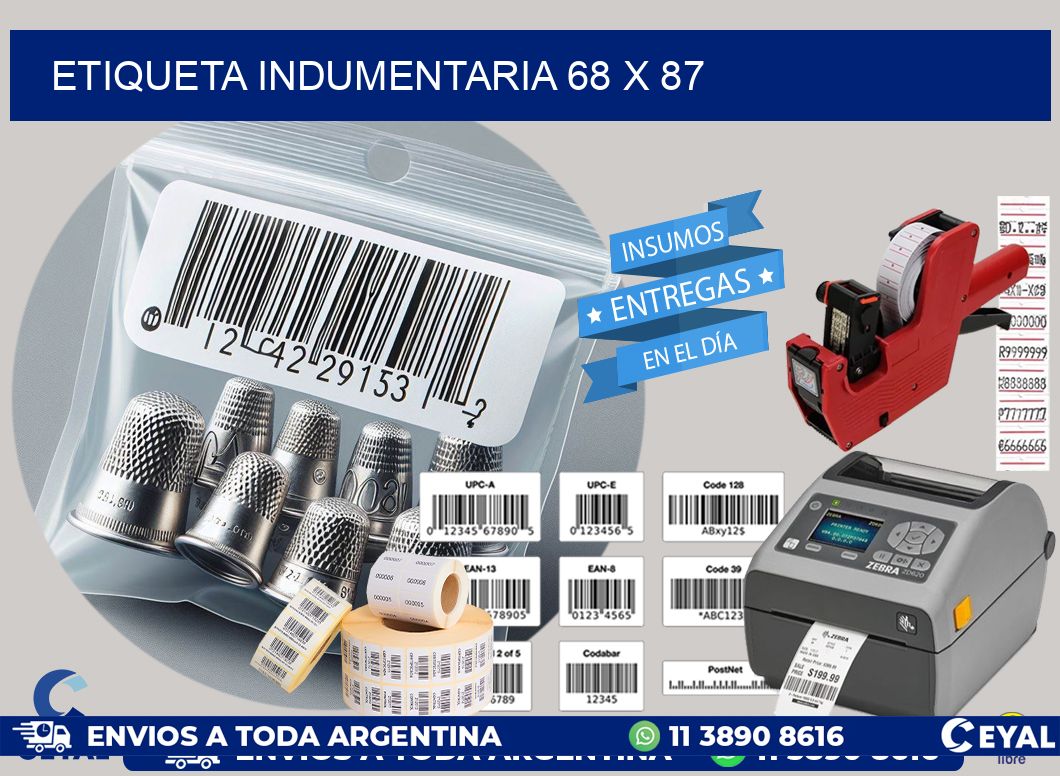 ETIQUETA INDUMENTARIA 68 x 87