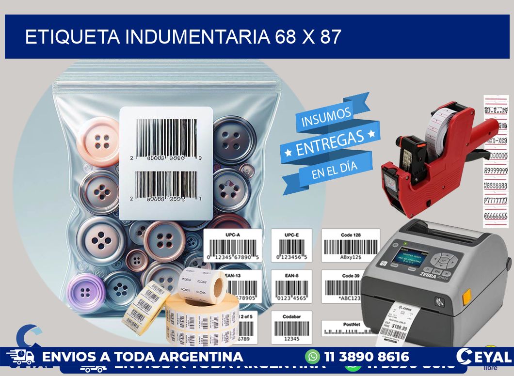 ETIQUETA INDUMENTARIA 68 x 87