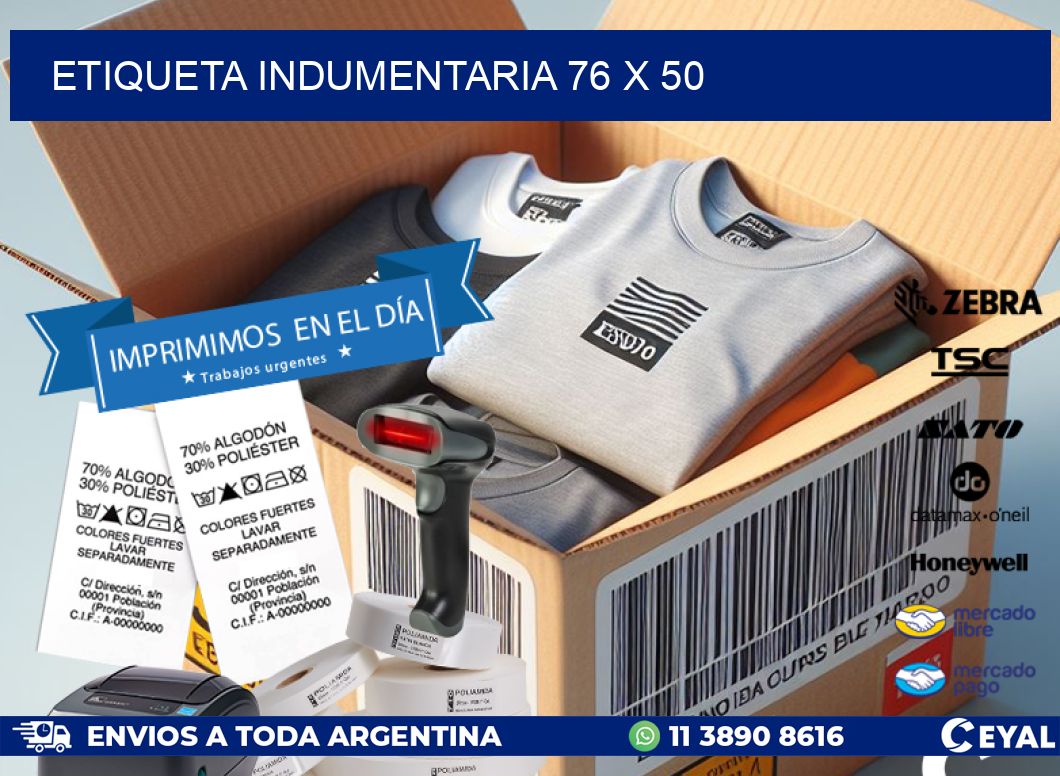 ETIQUETA INDUMENTARIA 76 x 50