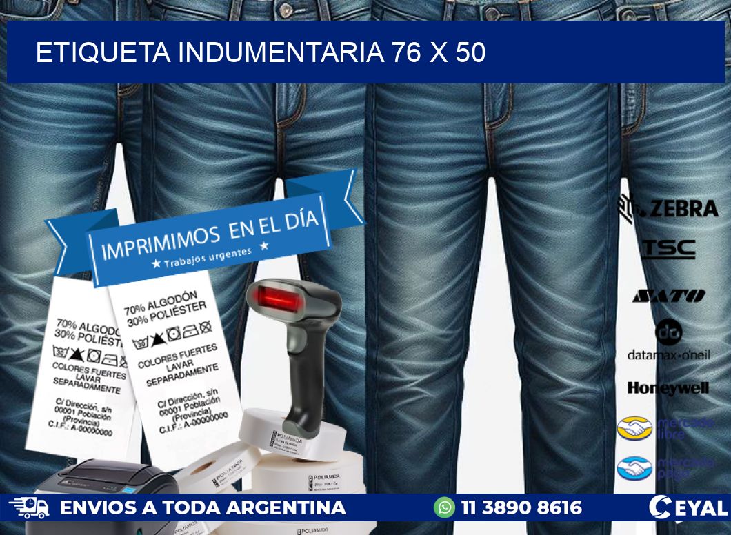 ETIQUETA INDUMENTARIA 76 x 50