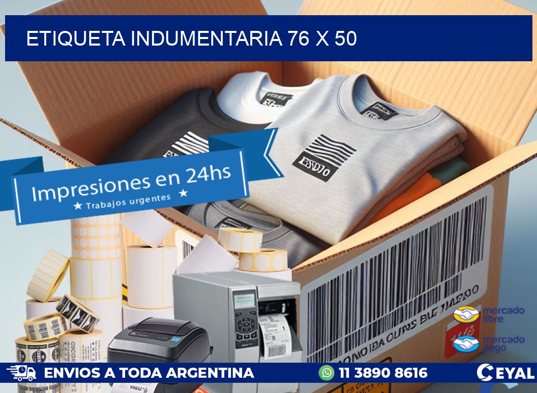 ETIQUETA INDUMENTARIA 76 x 50