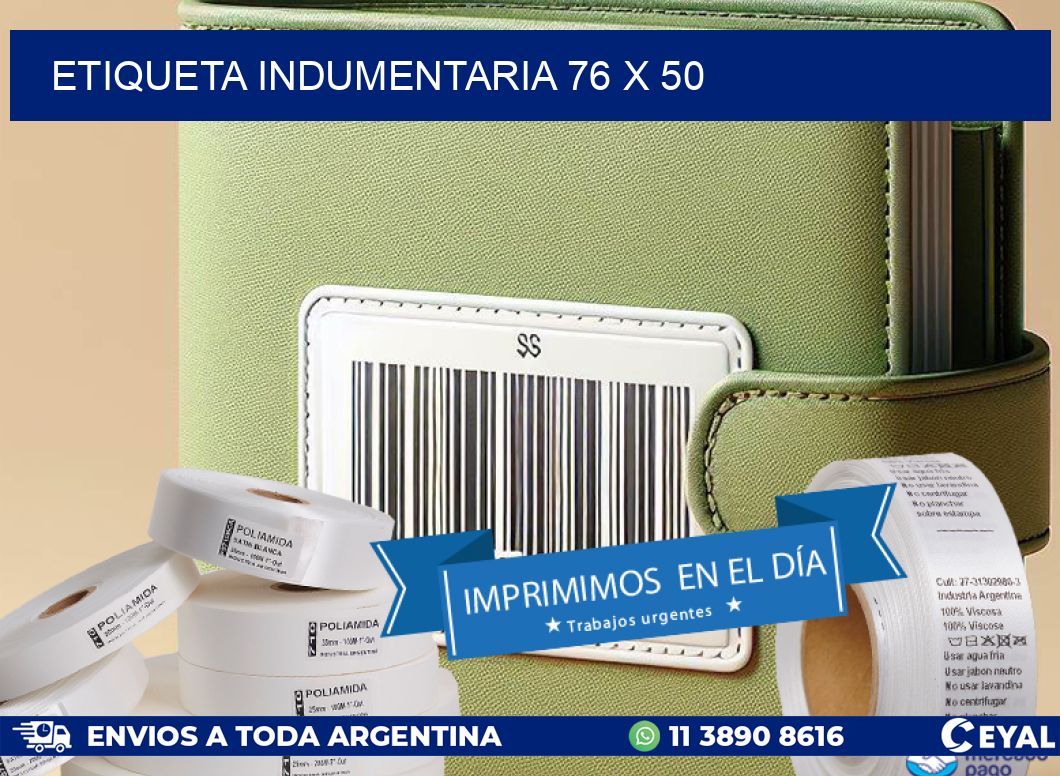 ETIQUETA INDUMENTARIA 76 x 50