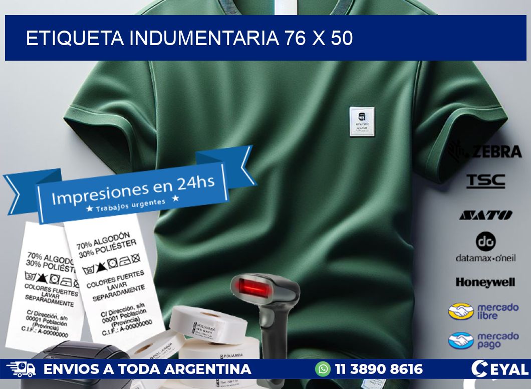 ETIQUETA INDUMENTARIA 76 x 50