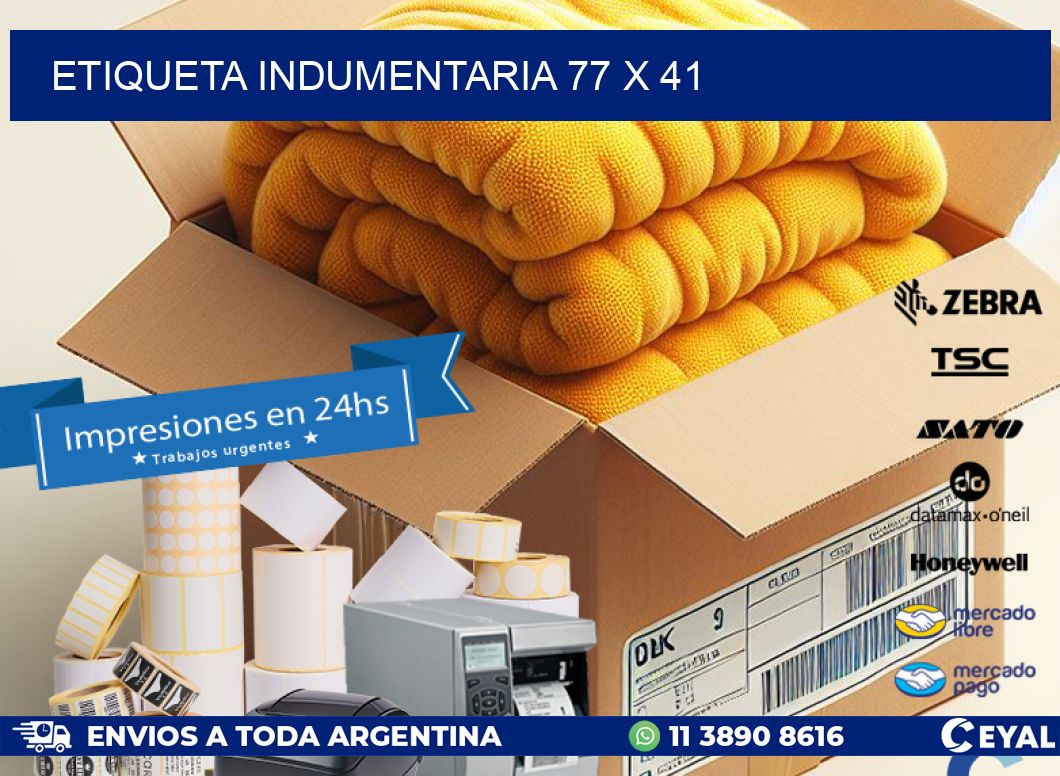 ETIQUETA INDUMENTARIA 77 x 41