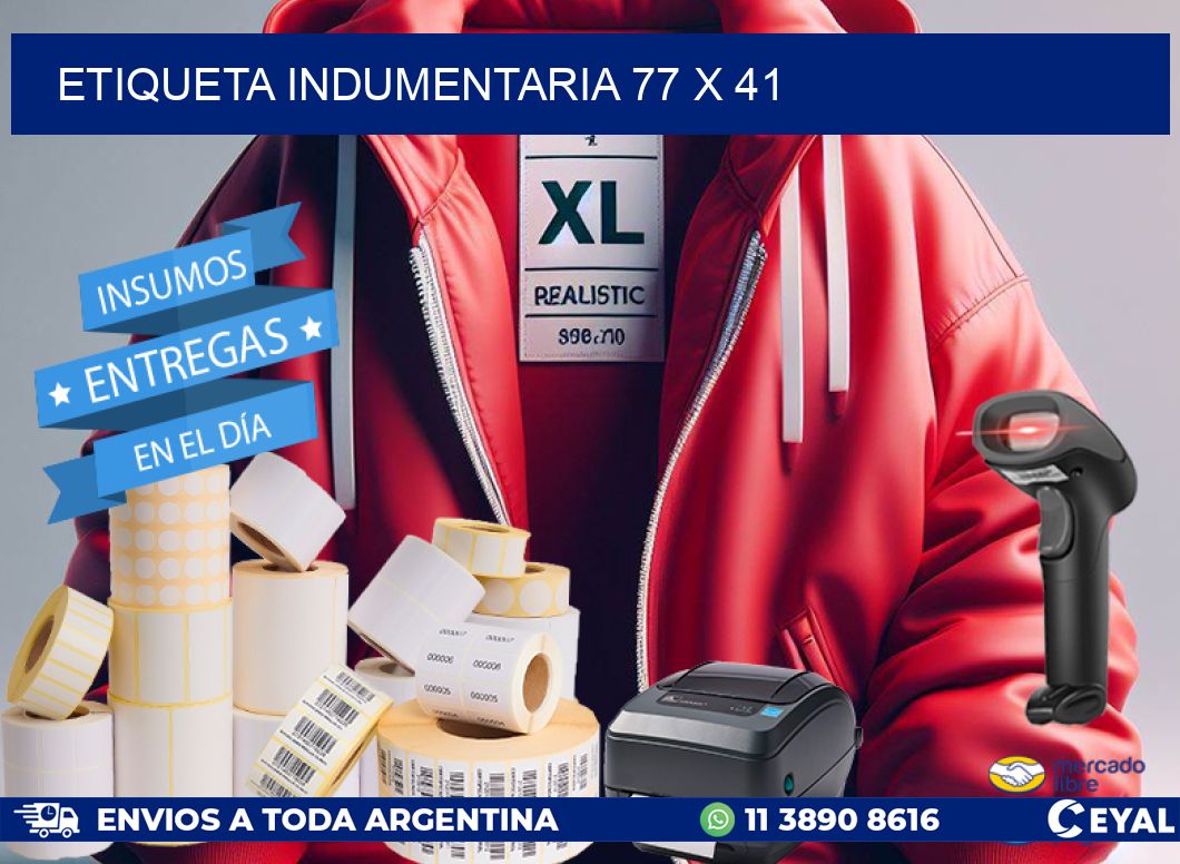 ETIQUETA INDUMENTARIA 77 x 41