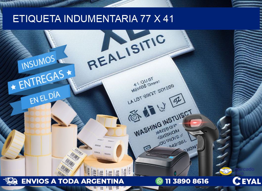 ETIQUETA INDUMENTARIA 77 x 41