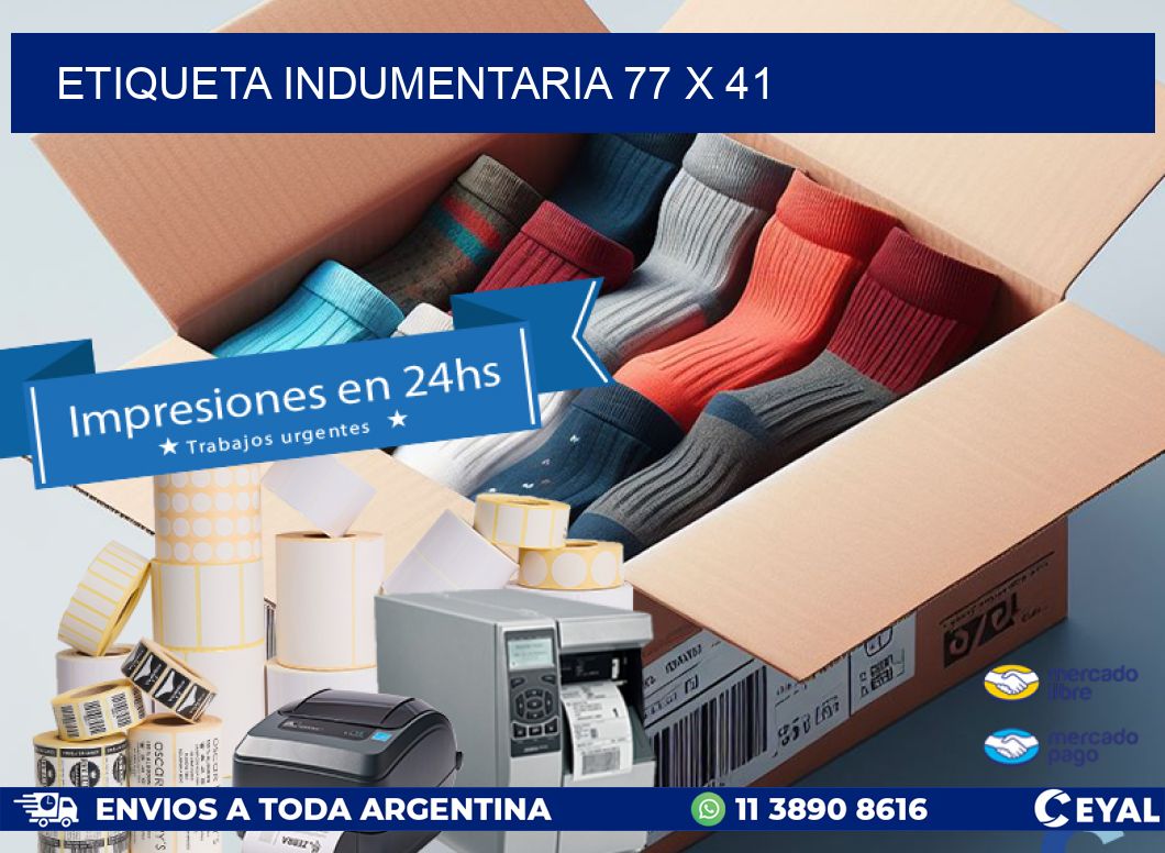 ETIQUETA INDUMENTARIA 77 x 41
