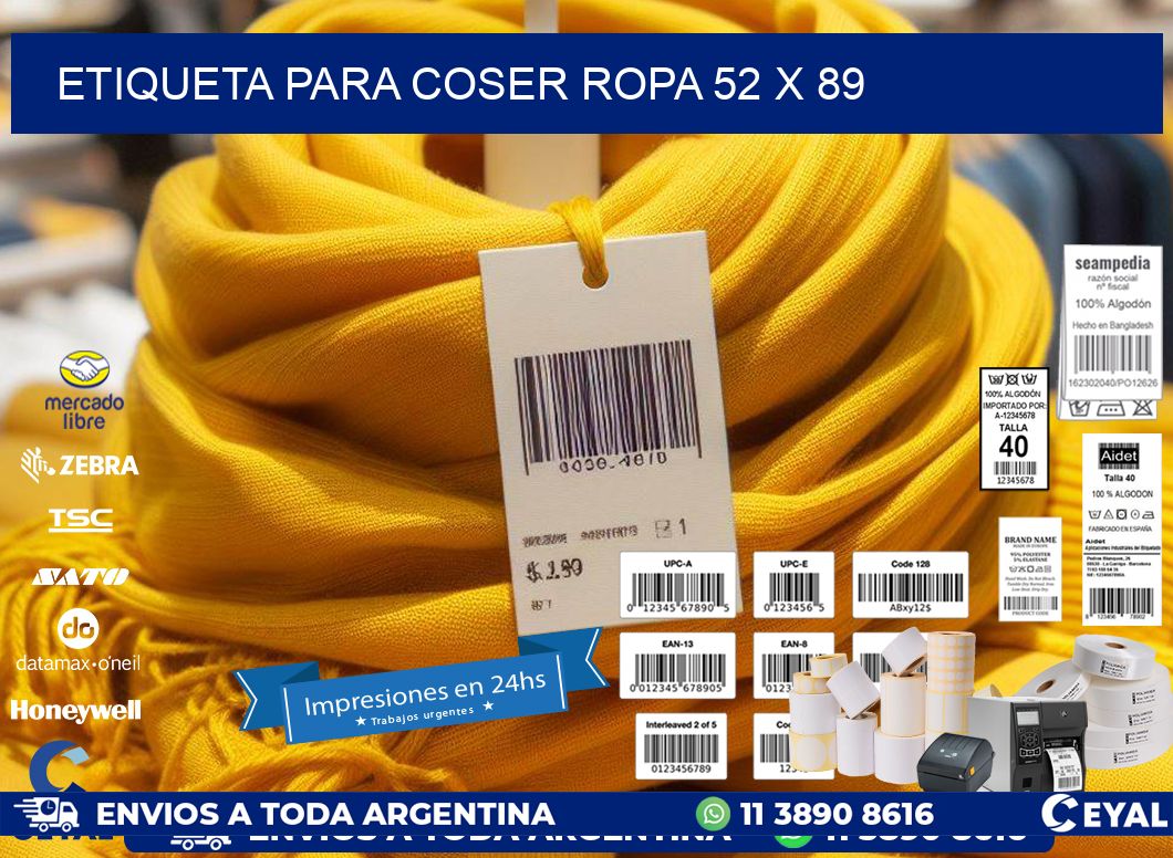 ETIQUETA PARA COSER ROPA 52 x 89