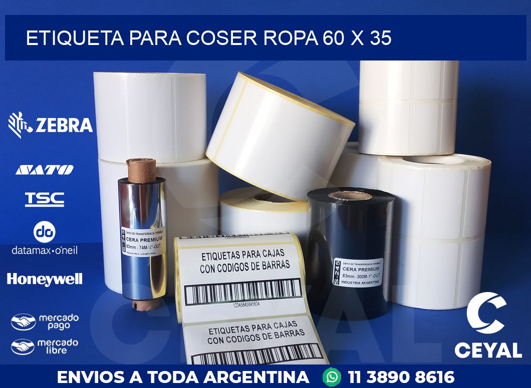 ETIQUETA PARA COSER ROPA 60 x 35