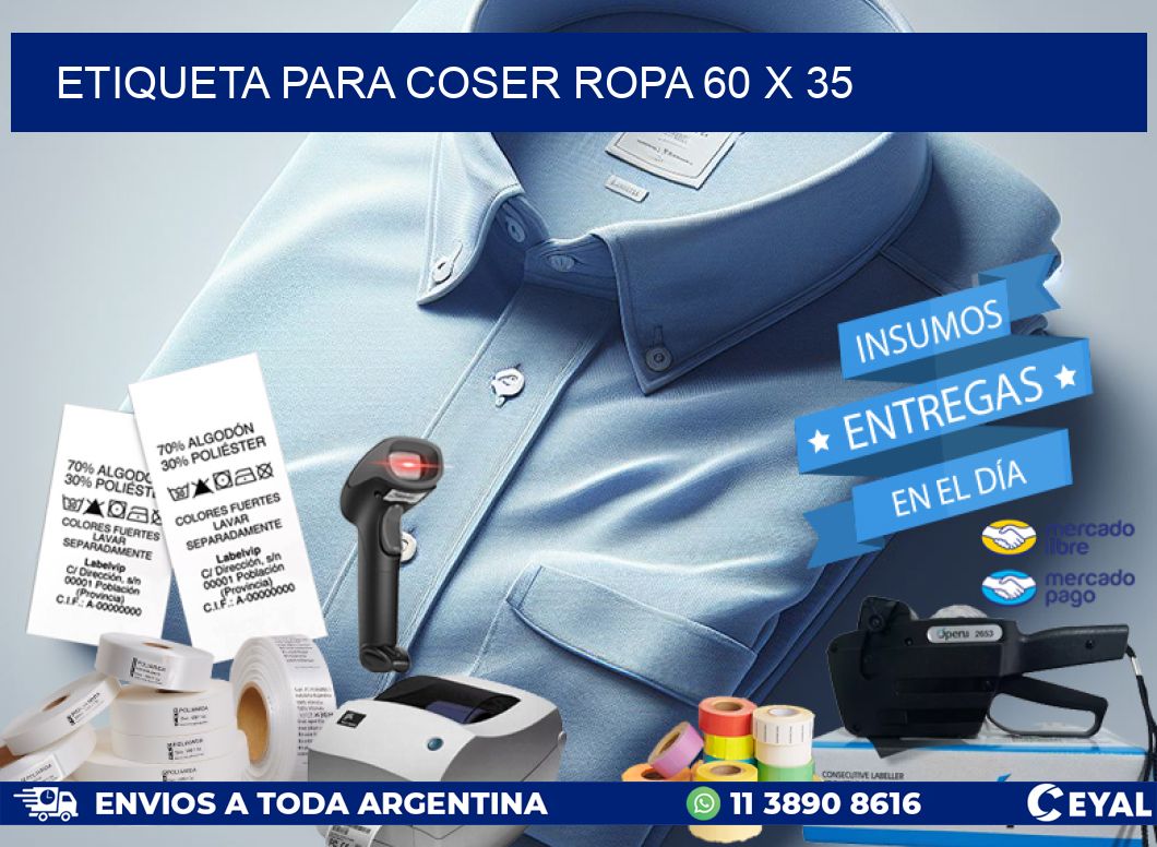 ETIQUETA PARA COSER ROPA 60 x 35