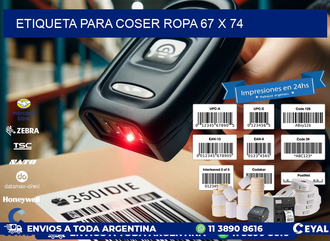 ETIQUETA PARA COSER ROPA 67 x 74
