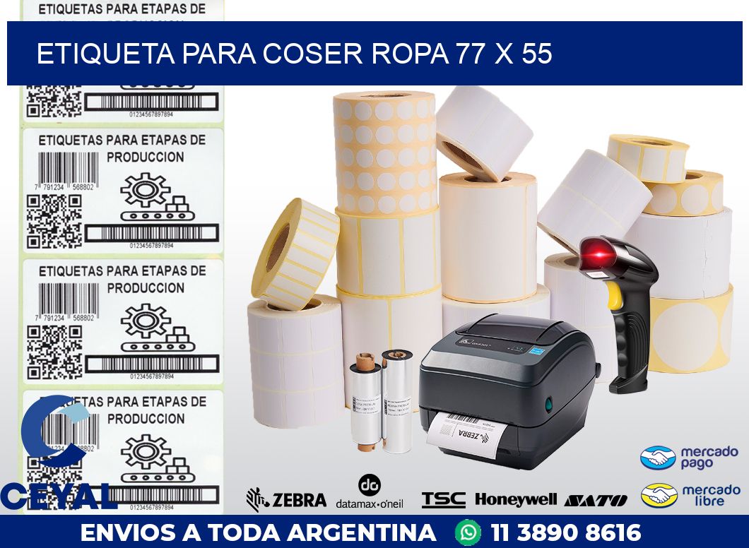 ETIQUETA PARA COSER ROPA 77 x 55