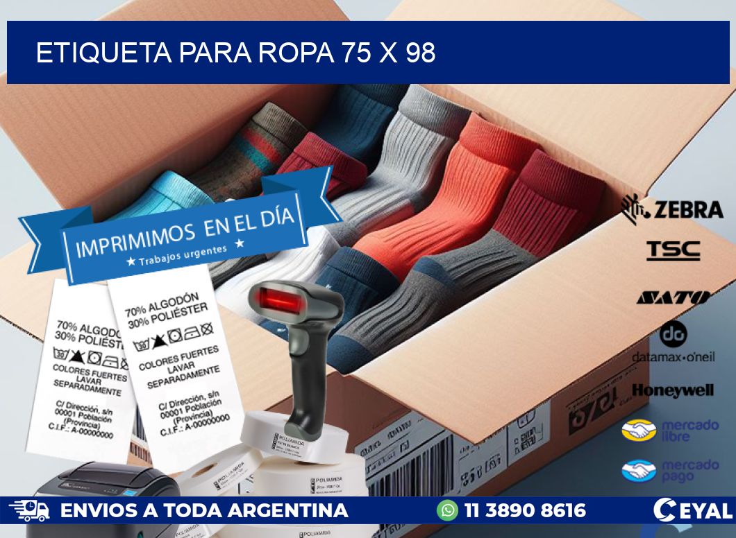 ETIQUETA PARA ROPA 75 x 98