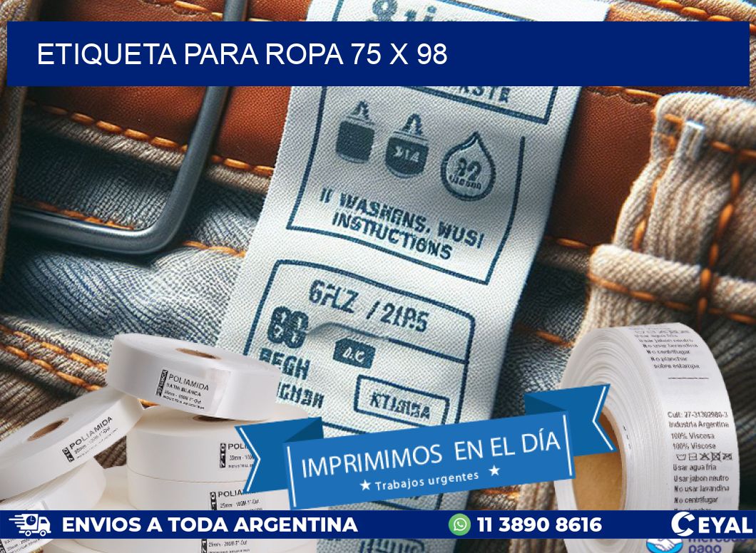 ETIQUETA PARA ROPA 75 x 98
