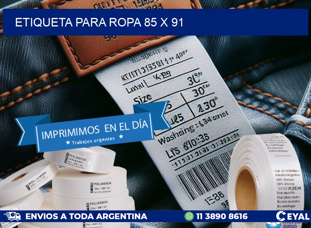 ETIQUETA PARA ROPA 85 x 91