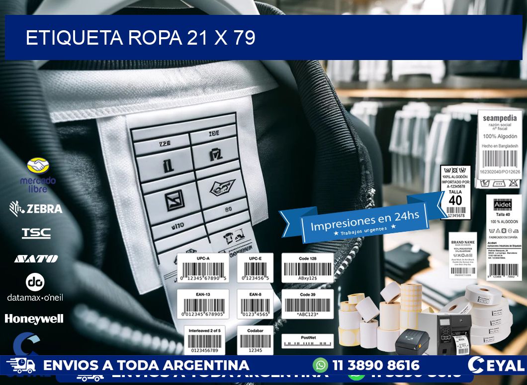 ETIQUETA ROPA 21 x 79