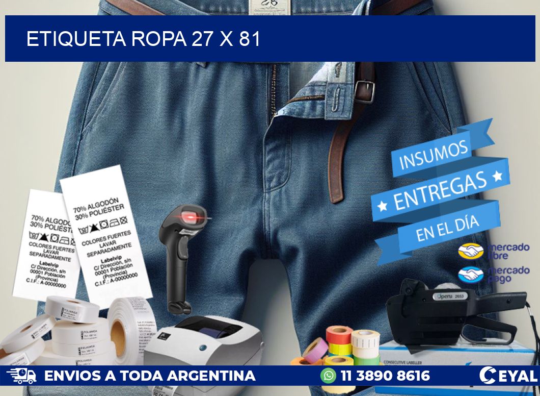 ETIQUETA ROPA 27 x 81