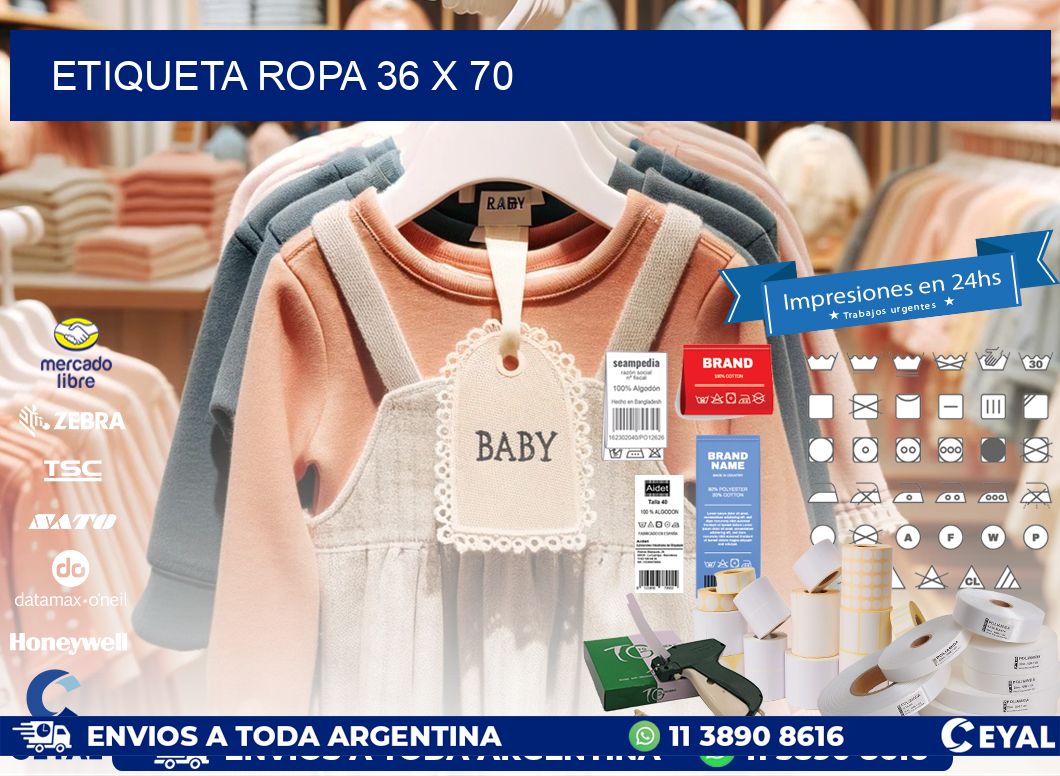 ETIQUETA ROPA 36 x 70