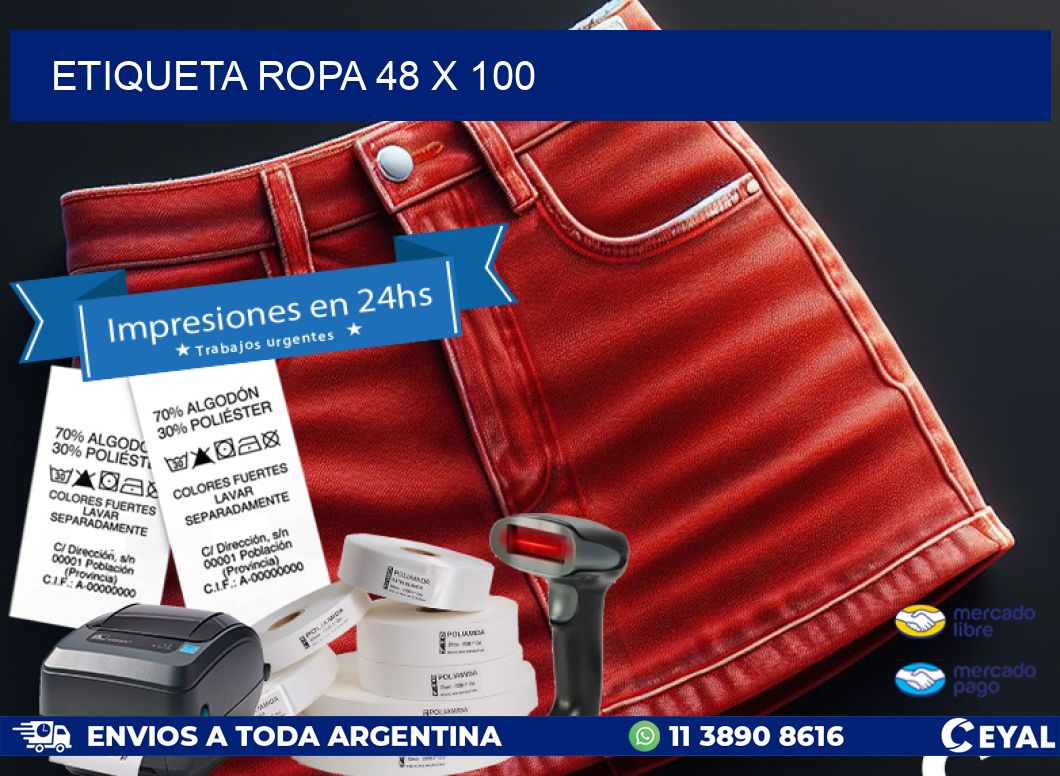 ETIQUETA ROPA 48 x 100