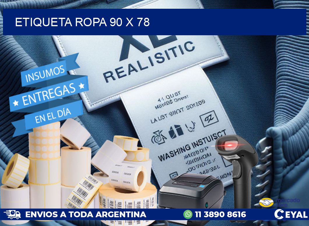 ETIQUETA ROPA 90 x 78