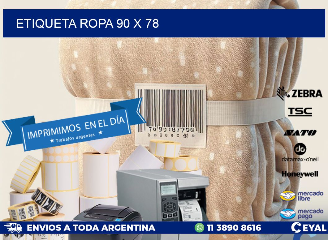 ETIQUETA ROPA 90 x 78
