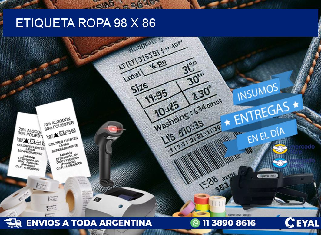 ETIQUETA ROPA 98 x 86