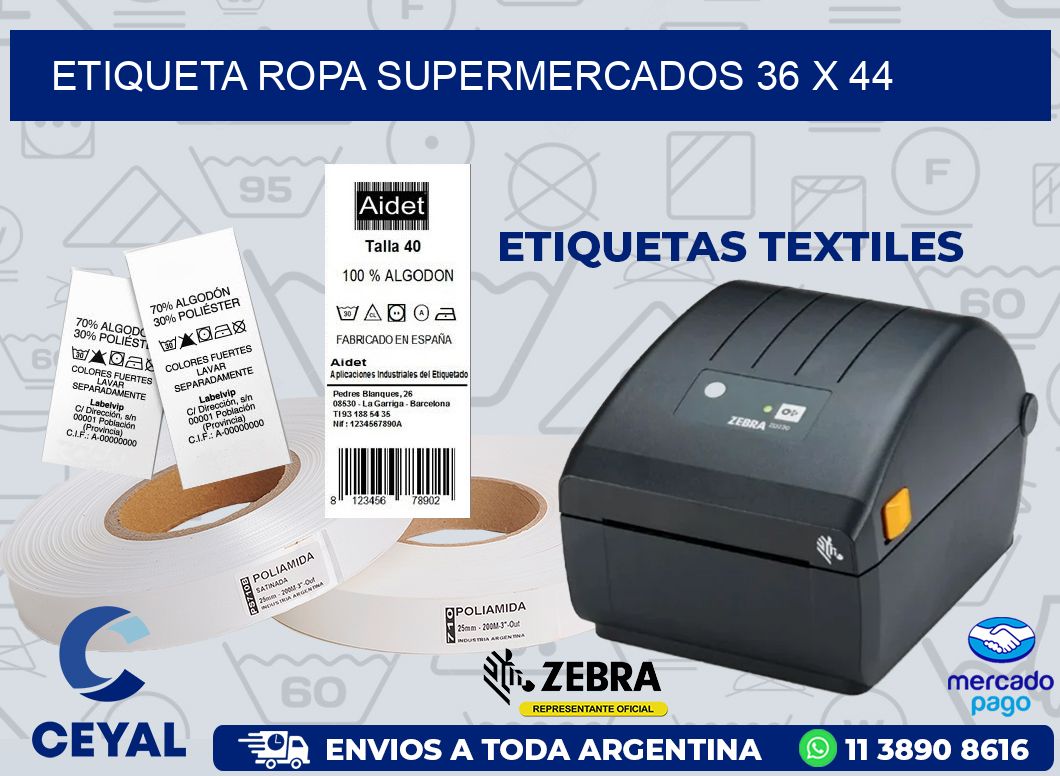 ETIQUETA ROPA SUPERMERCADOS 36 x 44