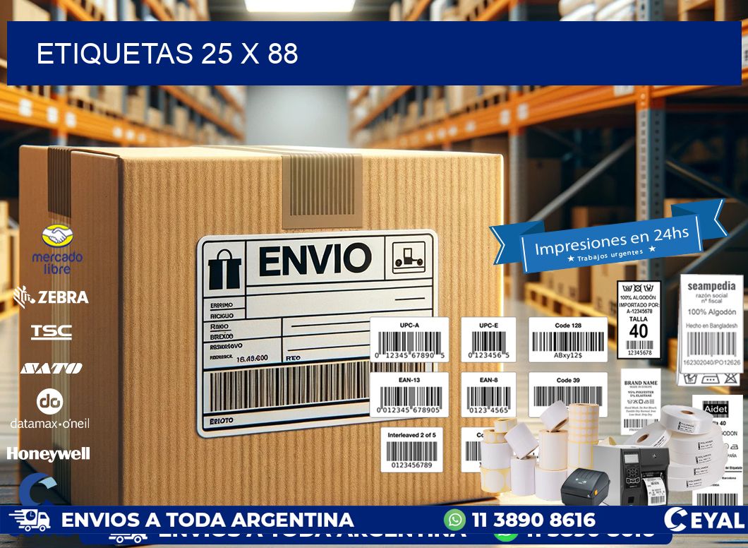 ETIQUETAS 25 x 88