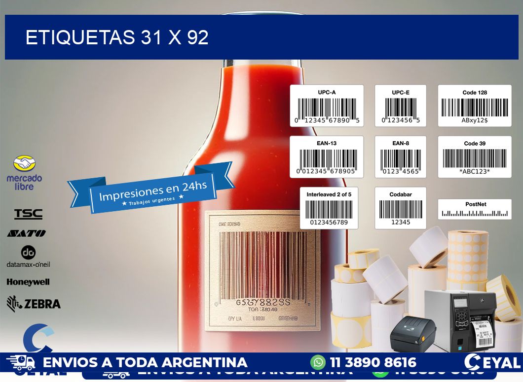 ETIQUETAS 31 x 92