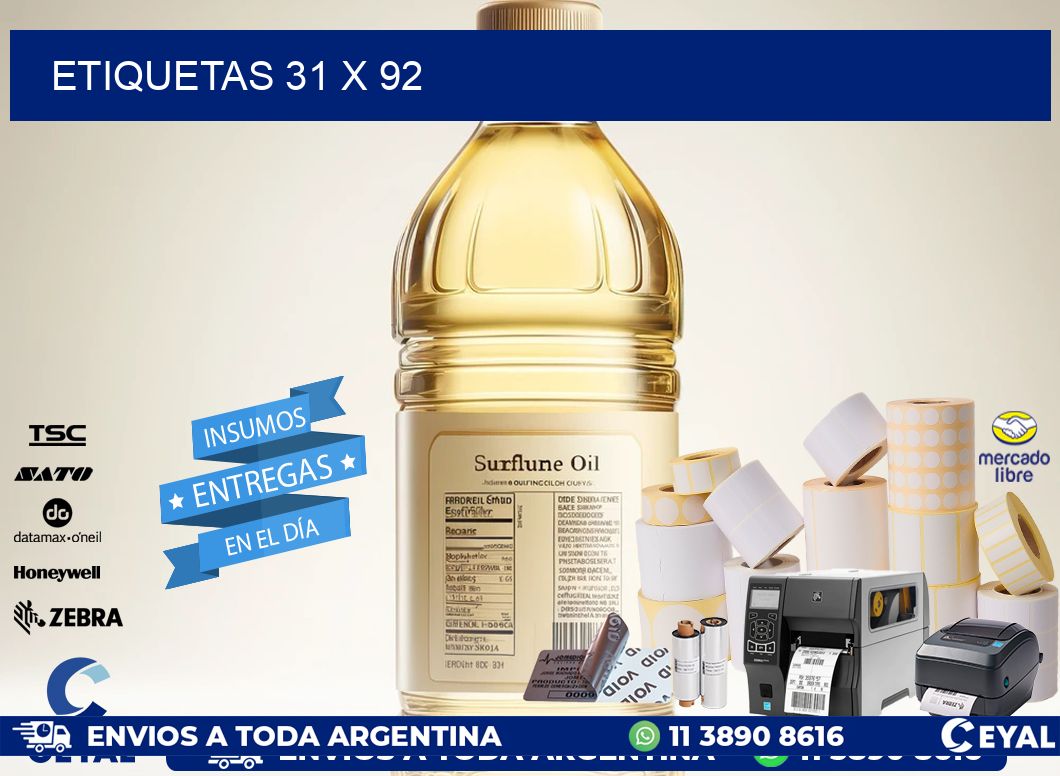 ETIQUETAS 31 x 92