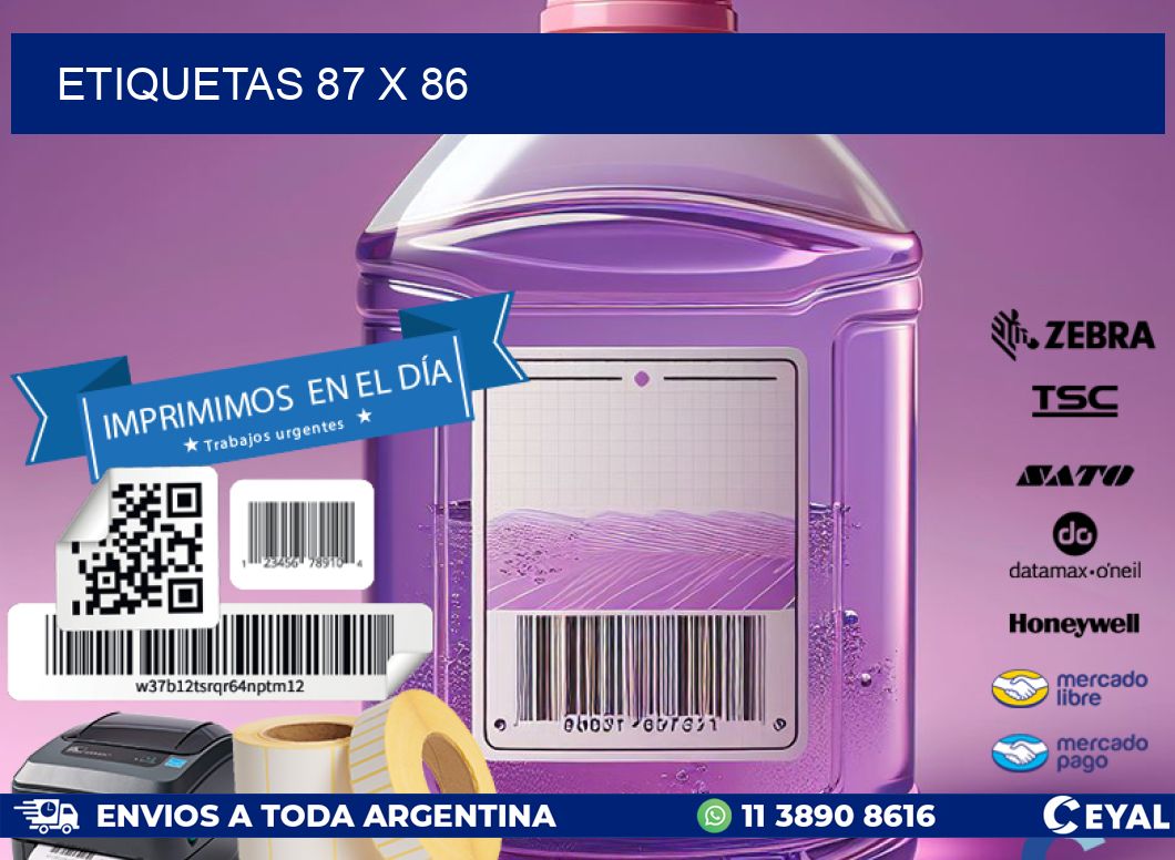 ETIQUETAS 87 x 86