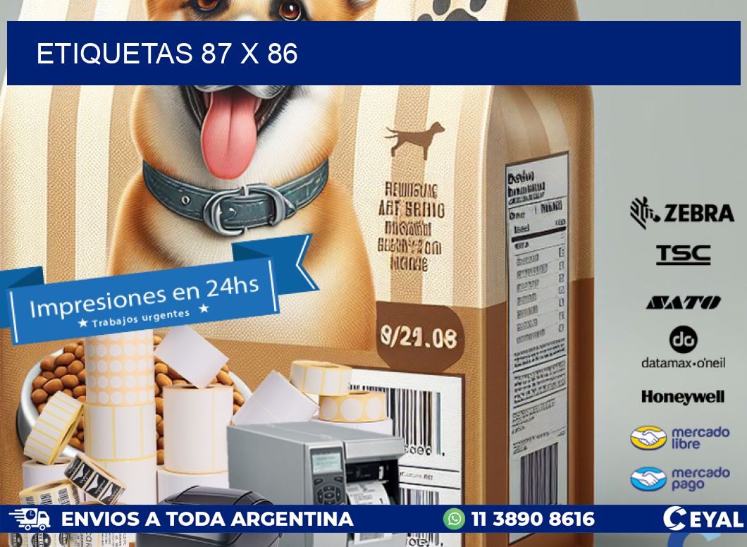 ETIQUETAS 87 x 86