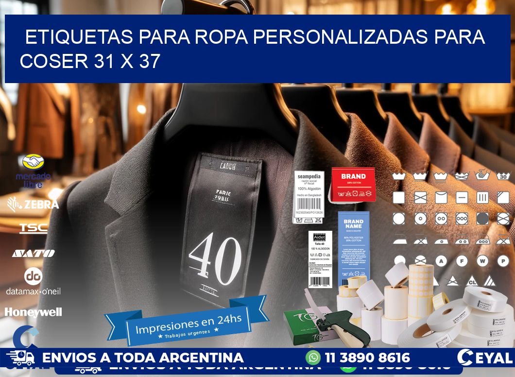 ETIQUETAS PARA ROPA PERSONALIZADAS PARA COSER 31 x 37