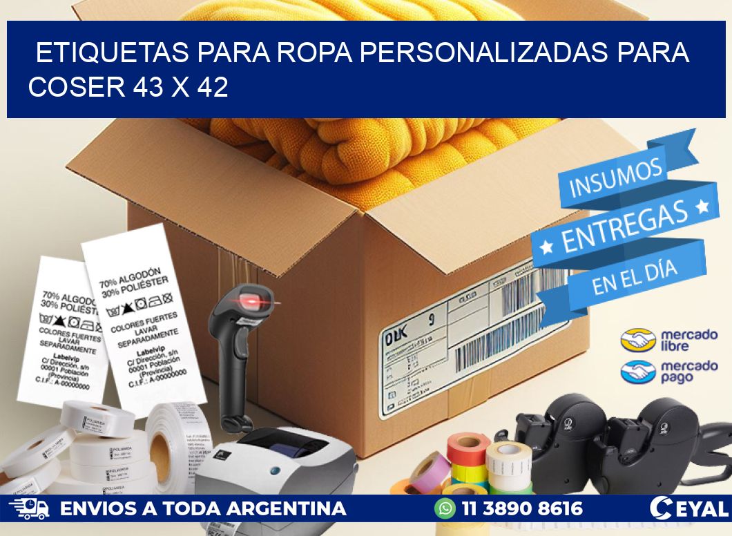 ETIQUETAS PARA ROPA PERSONALIZADAS PARA COSER 43 x 42