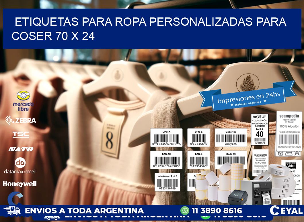 ETIQUETAS PARA ROPA PERSONALIZADAS PARA COSER 70 x 24