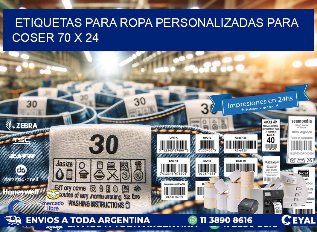 ETIQUETAS PARA ROPA PERSONALIZADAS PARA COSER 70 x 24