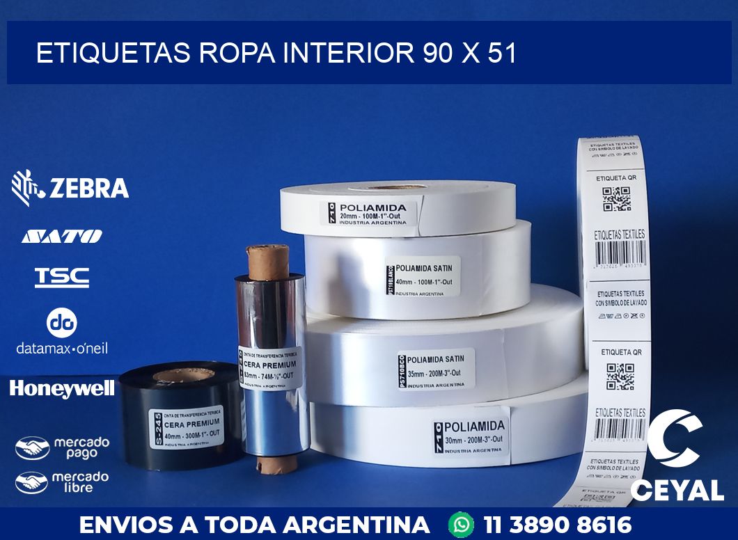 ETIQUETAS ROPA INTERIOR 90 x 51
